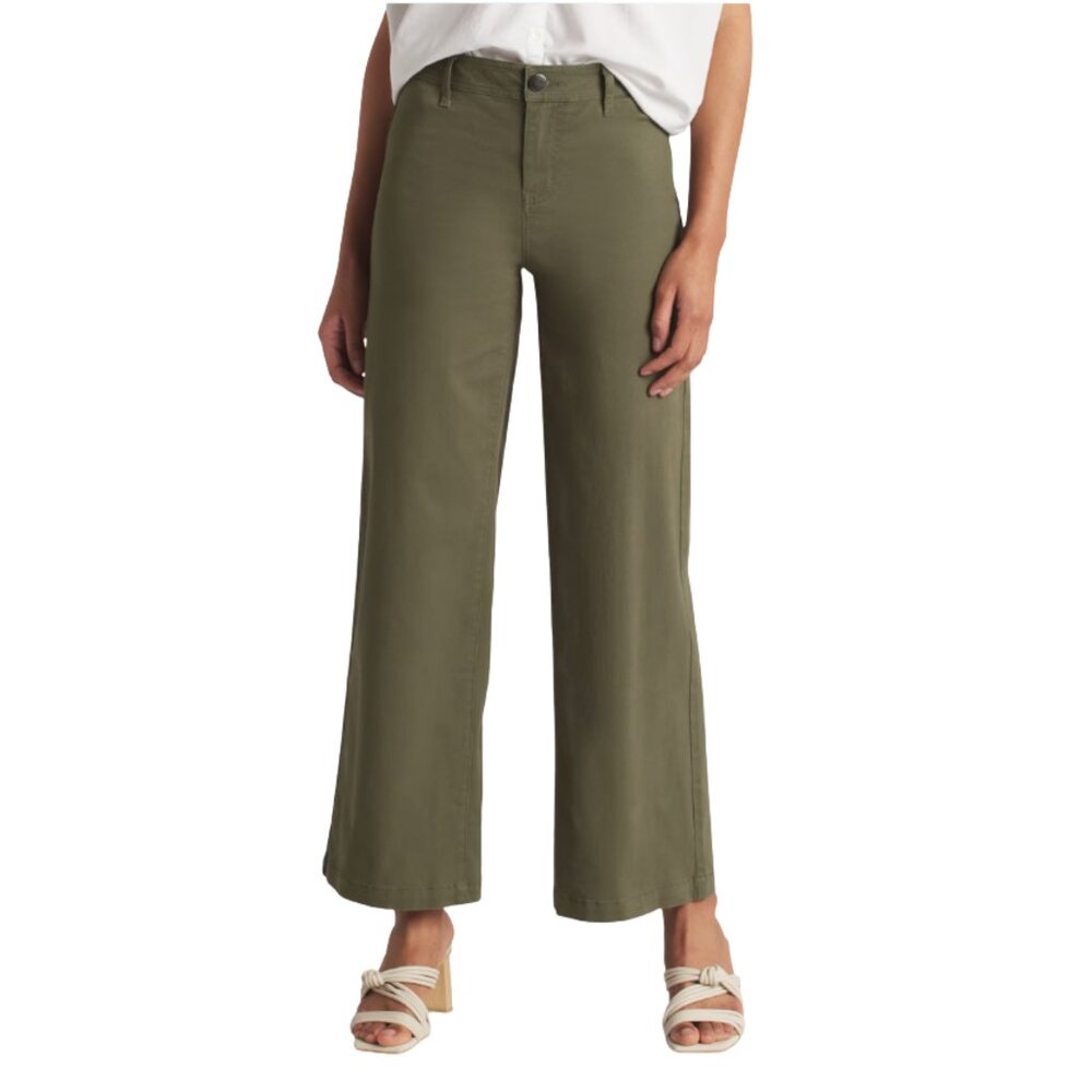 1822 Denim Aurelle High Rise Wide Leg Jean Olive Green Women's 8 Inseam 30" - Picture 5 of 5